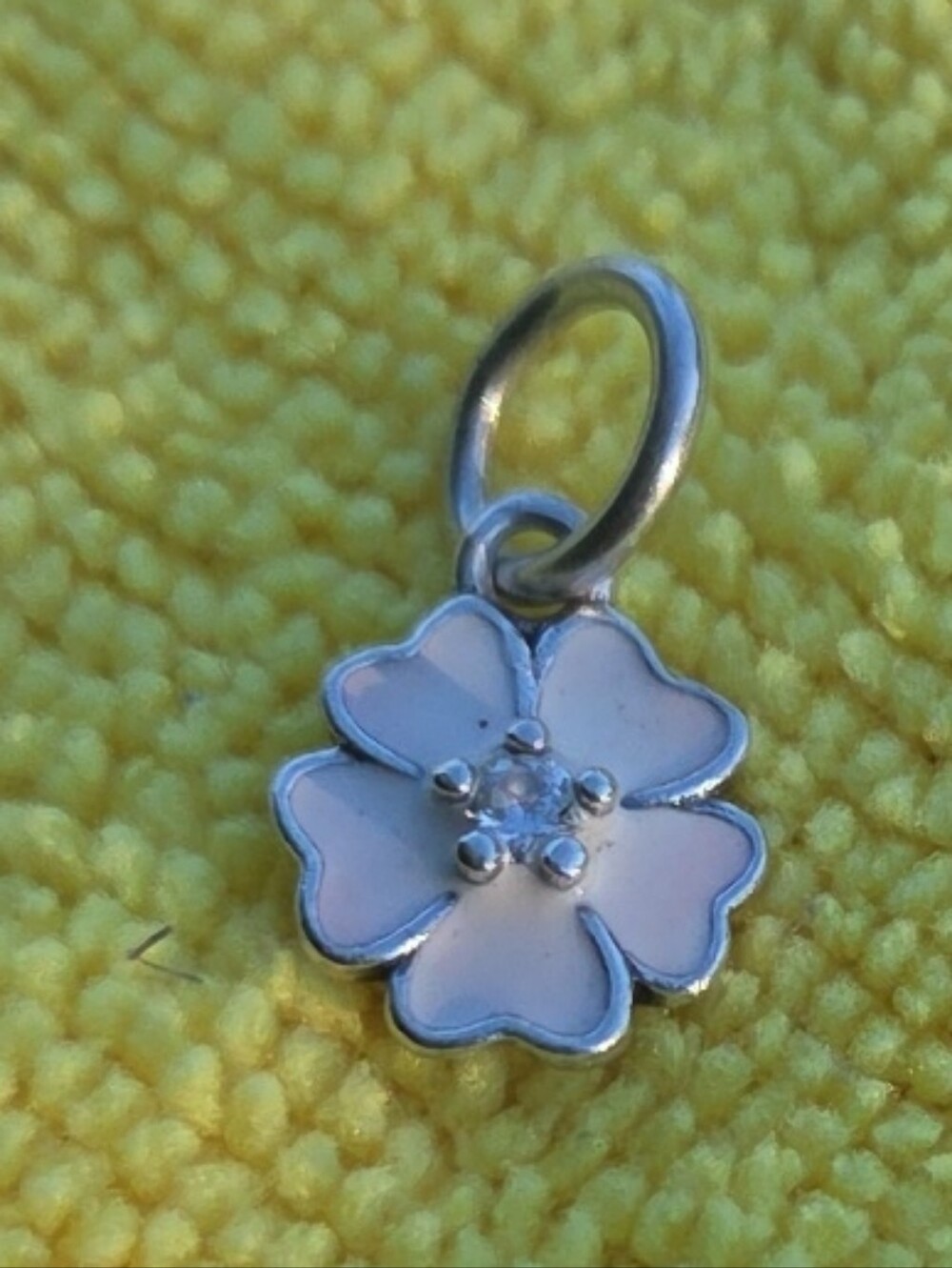 Pandora Primrose White Enamel Pendant Charm
